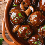 Salisbury Steak Meatballs Mushroom Gravy