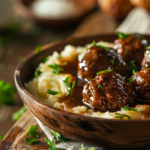 Salisbury Steak Meatballs With Mashed Potatoes
