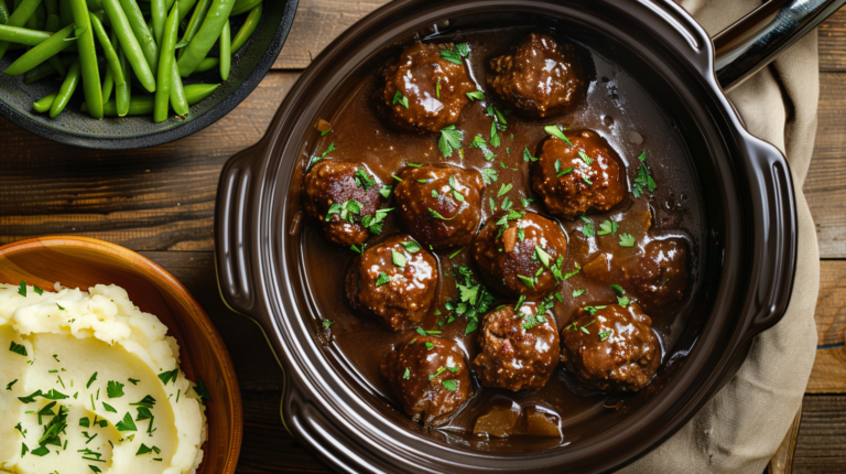 Slow Cooker Salisbury Steak Meatballs