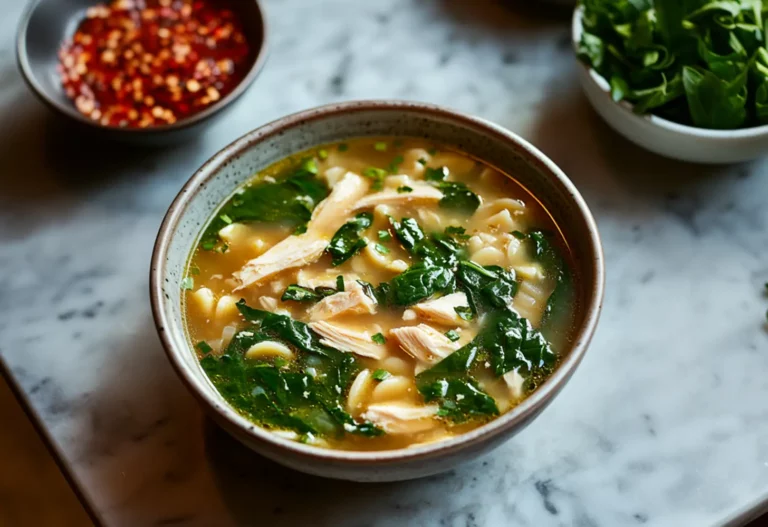 Chicken Noodle Soup With Spinach