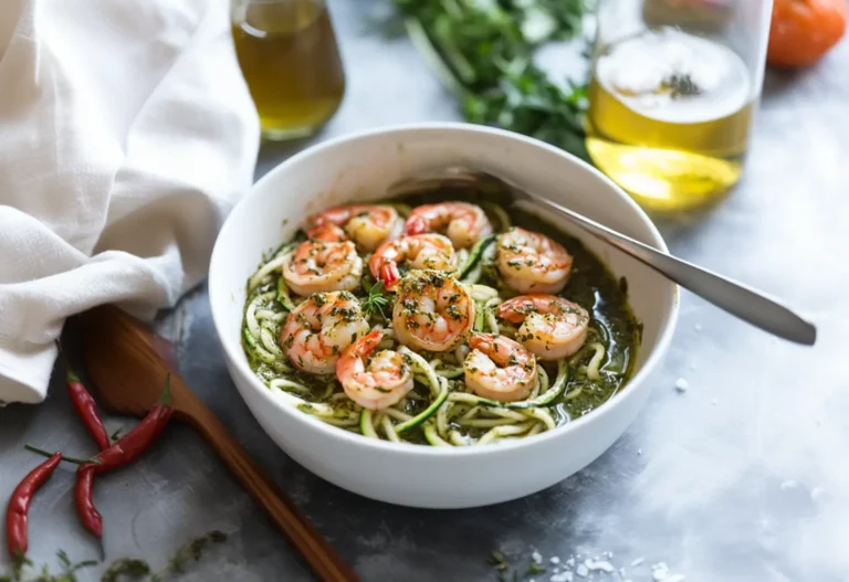 Zucchini Noodles Grilled Shrimp