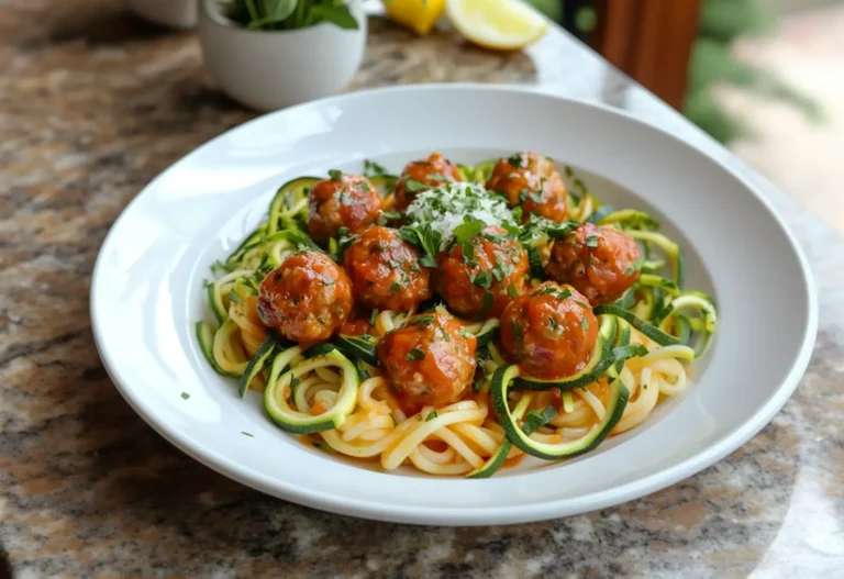 Gluten-Free Meatballs Zoodles