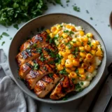 Grilled Chicken Breasts Sauce Corn