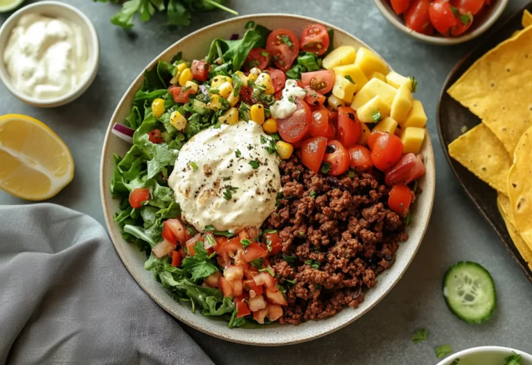 Taco Salad Ground Beef Fixings