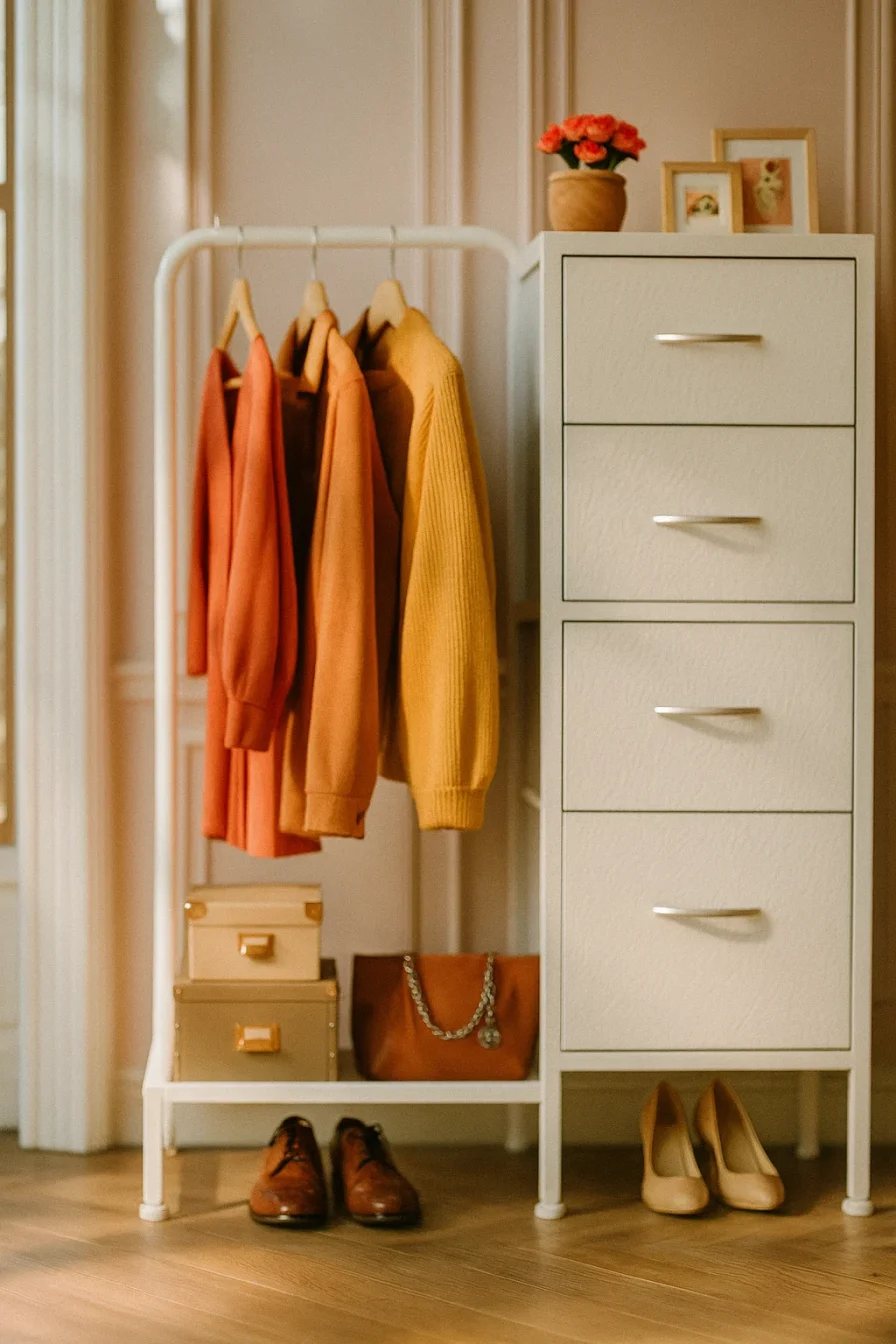 Dresser with Hanging Rack