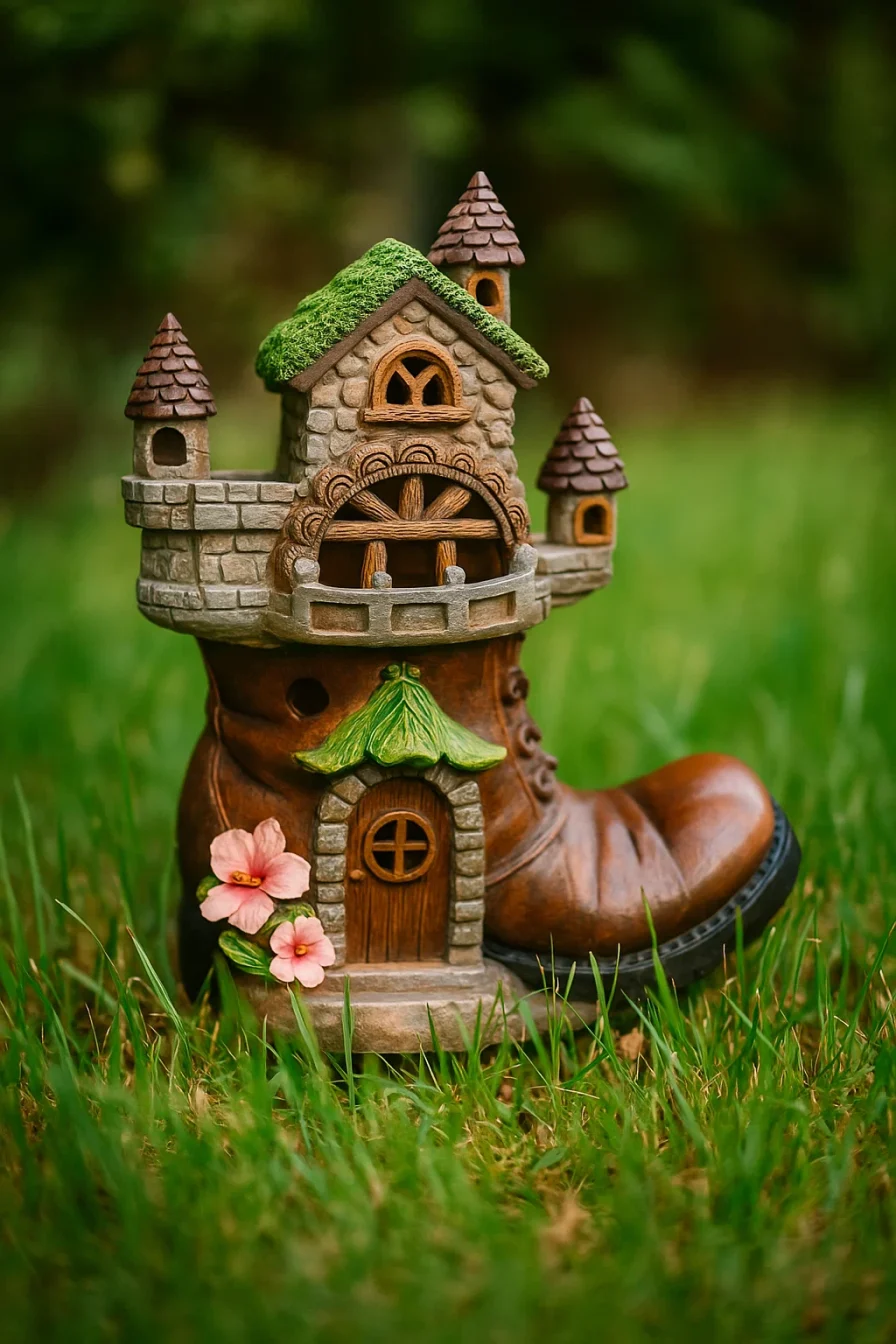 Fairy House Garden Statues with Boots