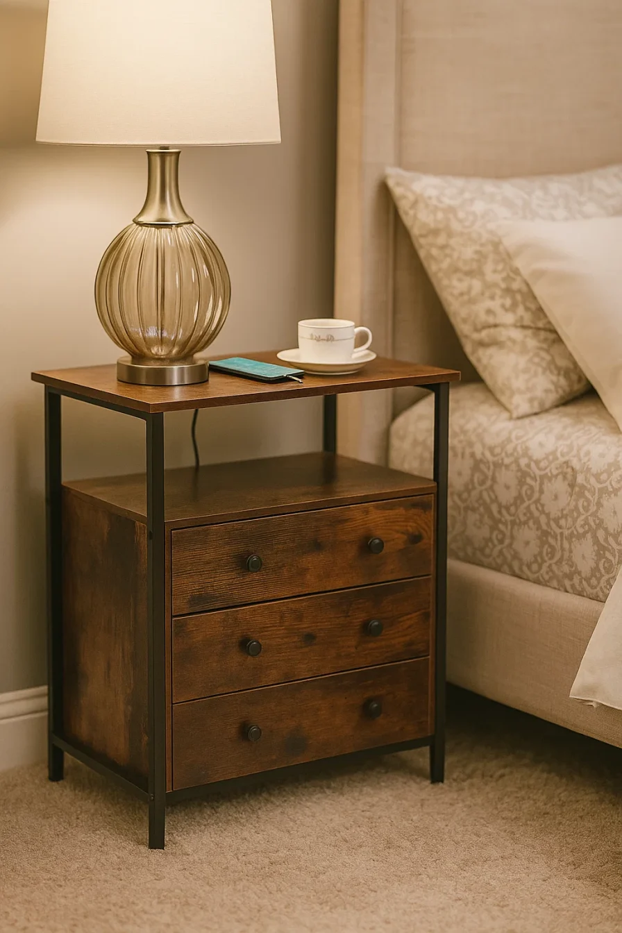 Wooden Drawers Night Stand